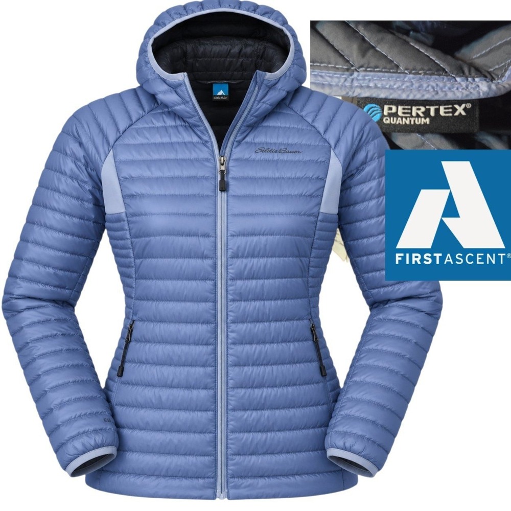 Eddie Bauer First Ascent Jacket Womens S Goose Down Puffer Pertex Quantum Hooded